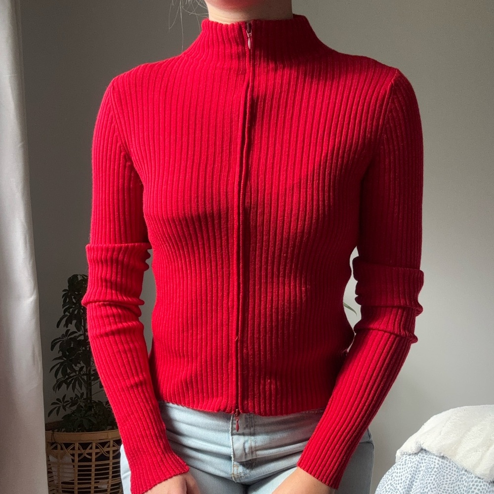 Armani Jeans 100% wool zip up